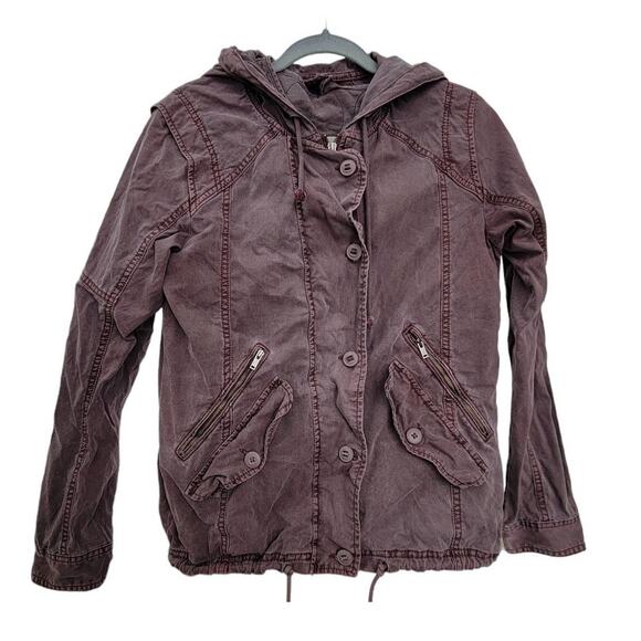 American Eagle Outfitters Jackets & Blazers - American Eagle Outfitter Utility Cotton Purple Vintage Wash Jacket Women Sz S